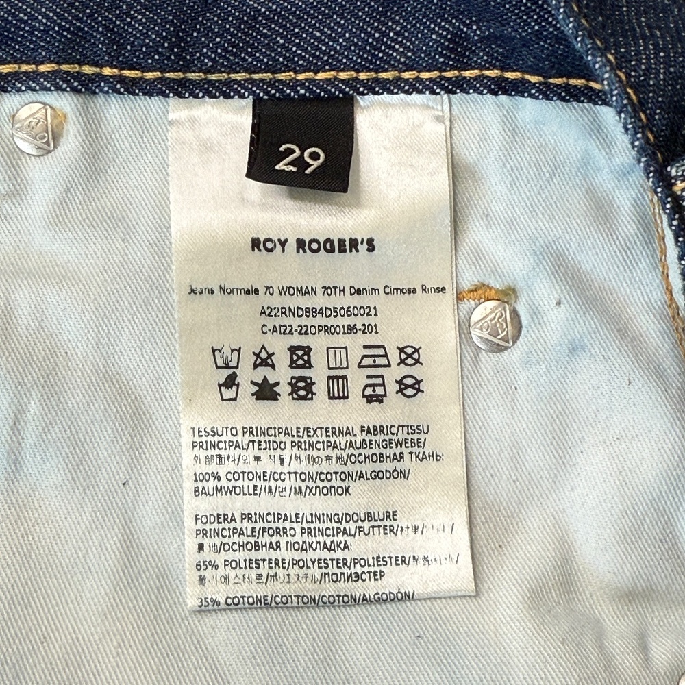 Roy Roger's 70th Anniversary Selvedge Denim Jeans Made in Italy Size 29 - Picture 5 of 14